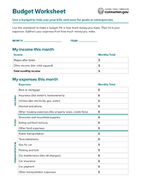 Budget Worksheet