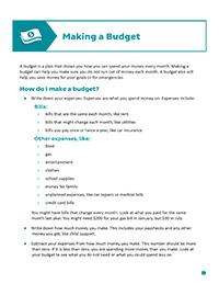 image of Making a Budget: What to do