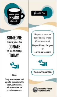 Charity Fraud (Pass It On) Bookmark