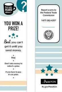 image of "You've Won" Scams Bookmark