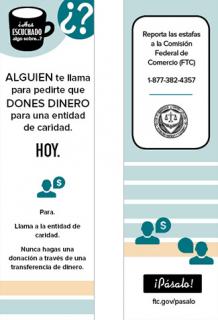image of Charity Fraud Bookmark (Spanish)