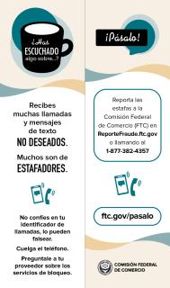 991A Unwanted Calls and Text Messages (Pass It On) bookmark (Spanish)