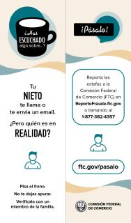 Grandkid and Family Scams (Pass It On) Bookmark (Spanish)