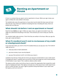 image of Renting an Apartment or House: What to do